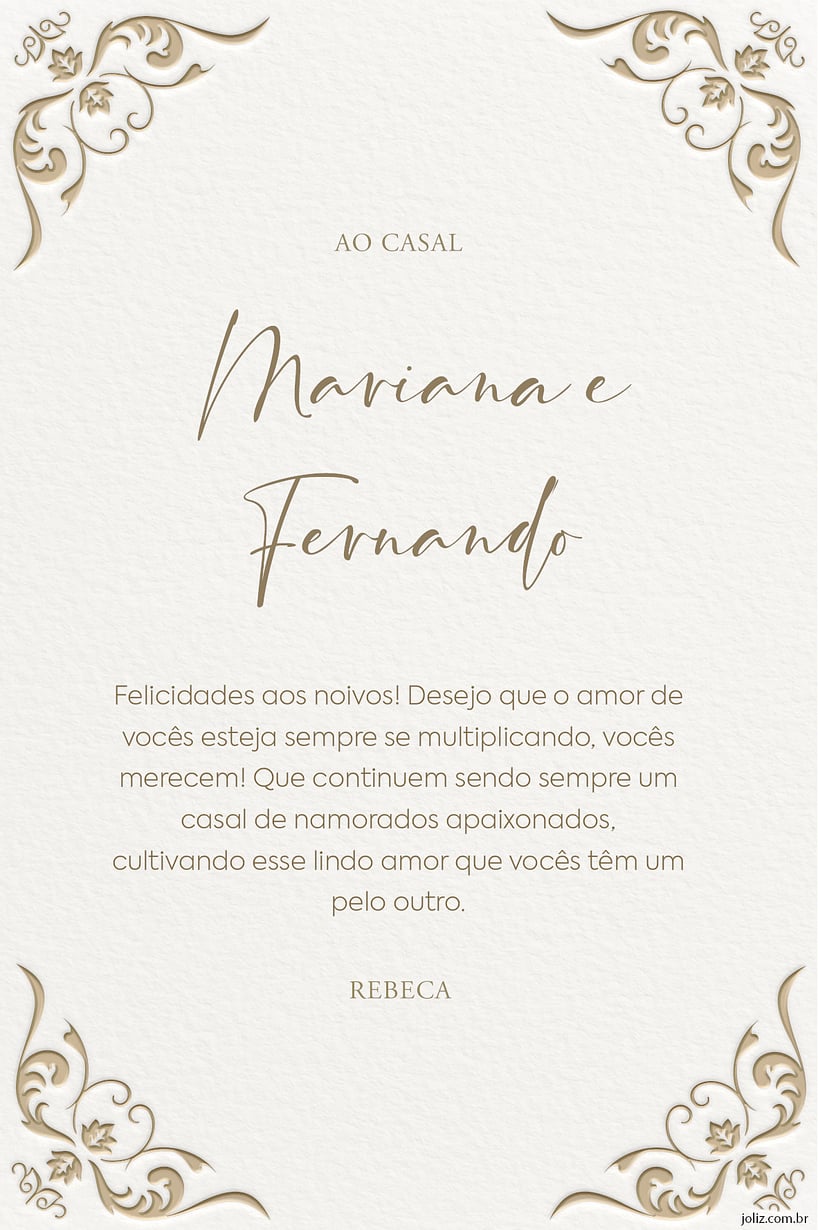 Cartao de Casamento - Arabescos Elegantes