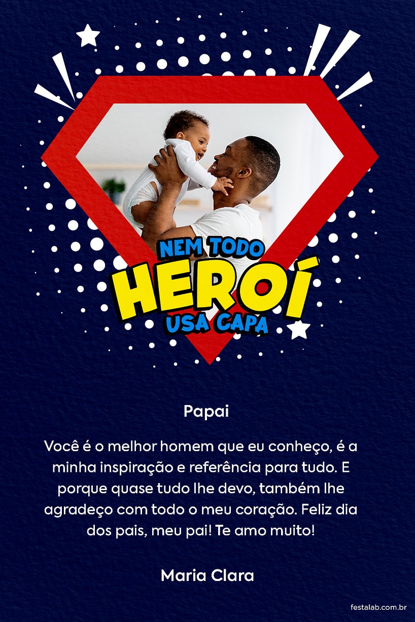 Cartao de Ocasioes especiais - Nem todo heroi