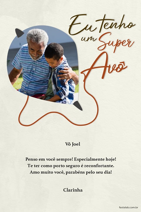 Cartao de Ocasioes especiais - Super Avo