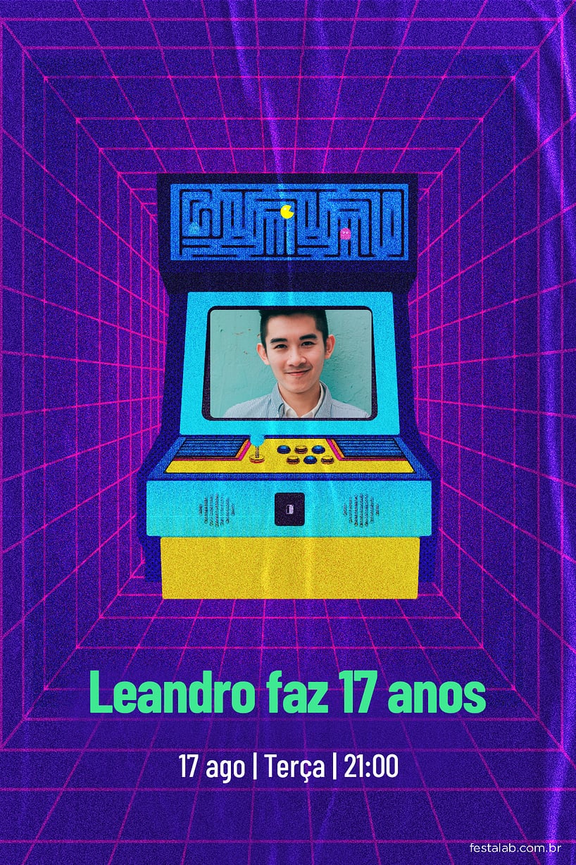 Criar convite de aniversário - Anos 80| FestaLab