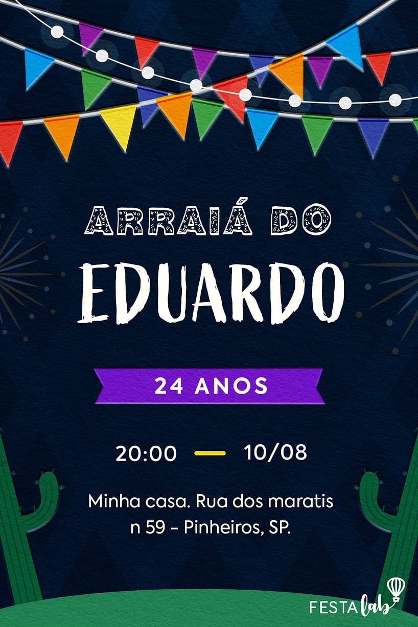 Criar convite de aniversário - Arraiá da Galera| FestaLab