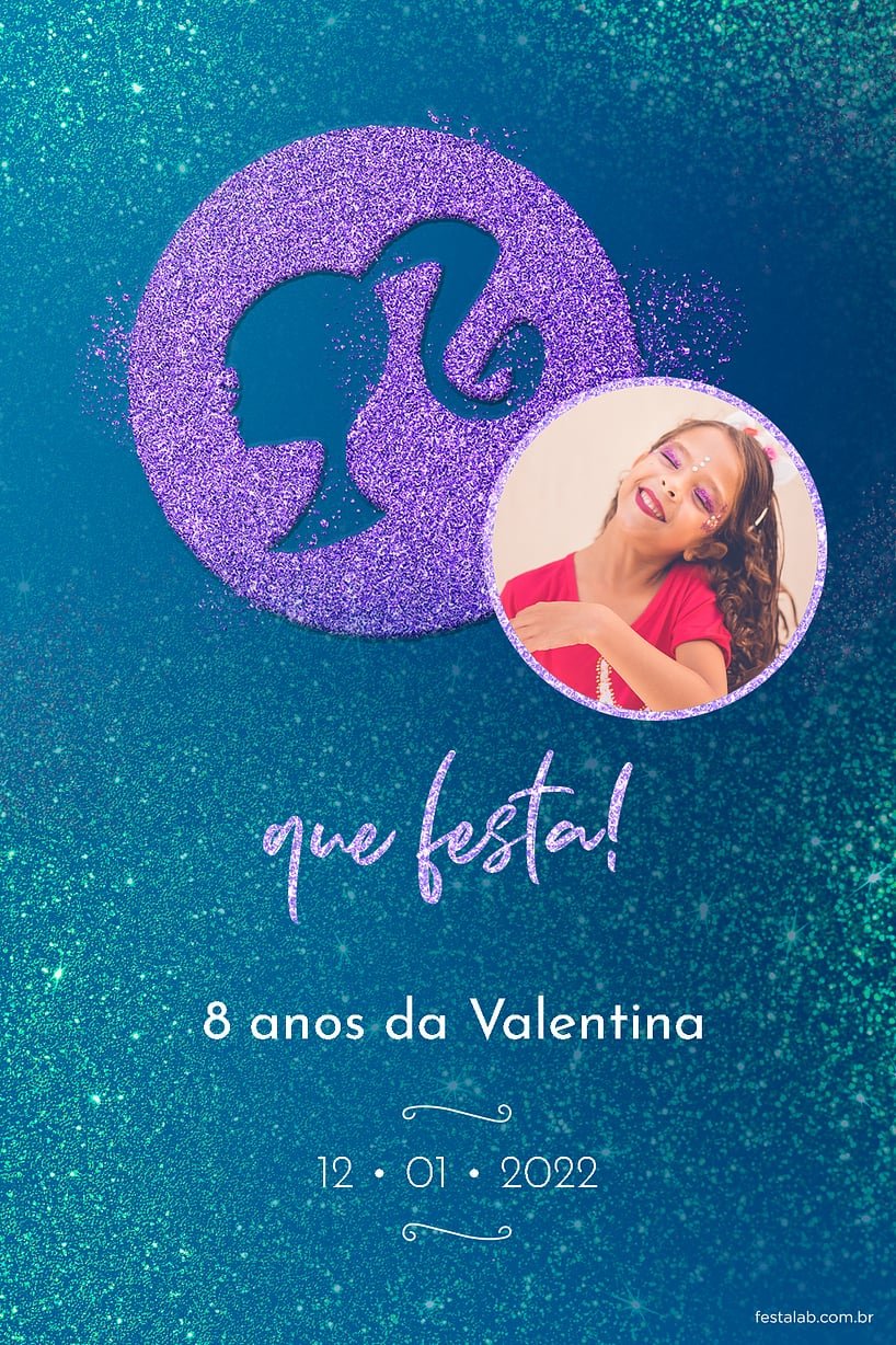 Criar convite de aniversário - Barbie fundo verde| FestaLab