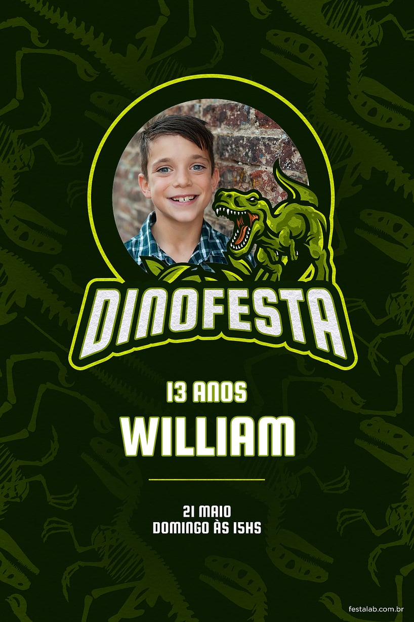 Convite de Aniversario - Dinofesta