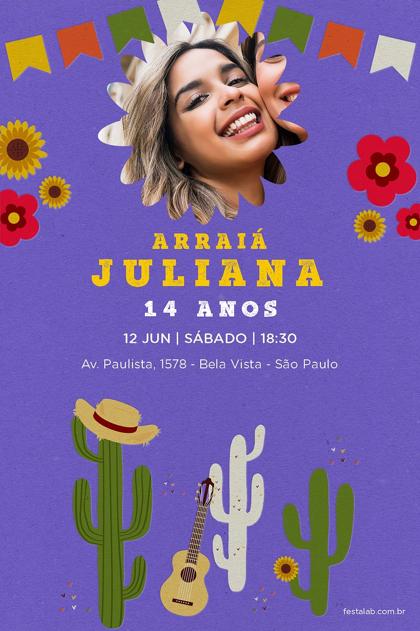 Convite de Aniversario - Festa Junina Nordeste