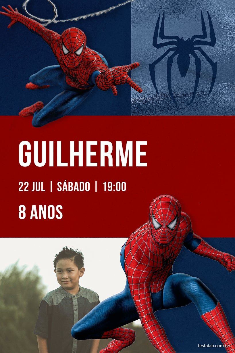 Convite de Aniversario - Homem Aranha