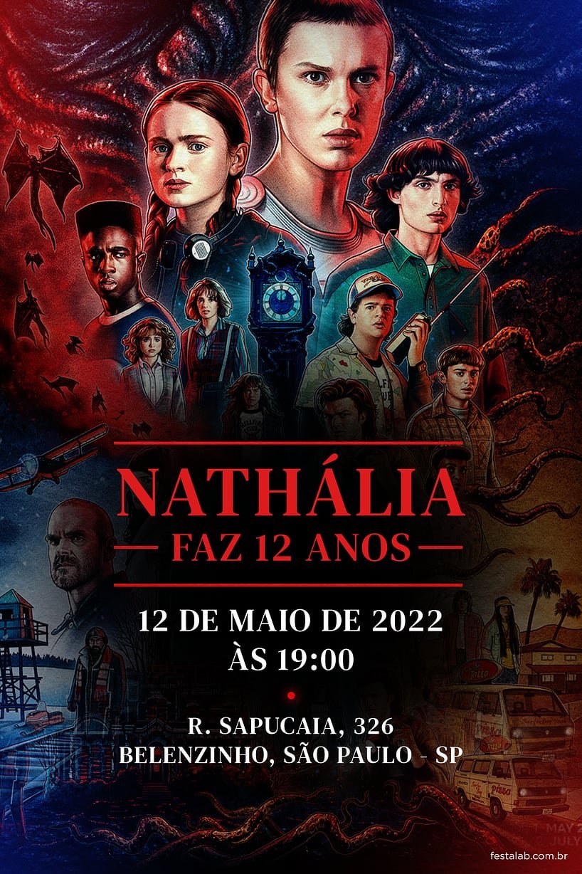 Criar convite de aniversário - Stranger Things| FestaLab